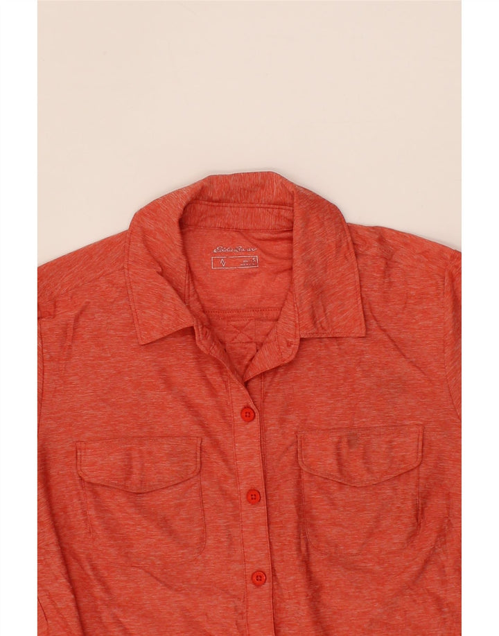 EDDIE BAUER Womens Shirt Blouse UK 10 Small Orange Flecked Polyester Vintage Eddie Bauer and Second-Hand Eddie Bauer from Messina Hembry 