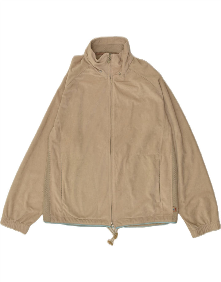 DIADORA Womens Tracksuit Top Jacket UK 16 Large Beige Polyester | Vintage Diadora | Thrift | Second-Hand Diadora | Used Clothing | Messina Hembry 
