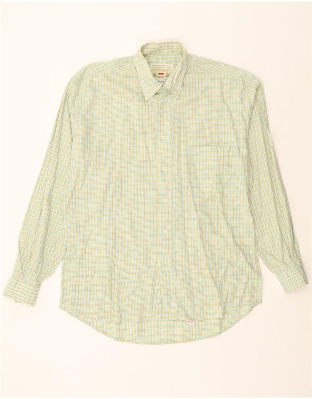 CARRERA Mens Shirt Medium Green Check Cotton Vintage Carrera and Second-Hand Carrera from Messina Hembry 