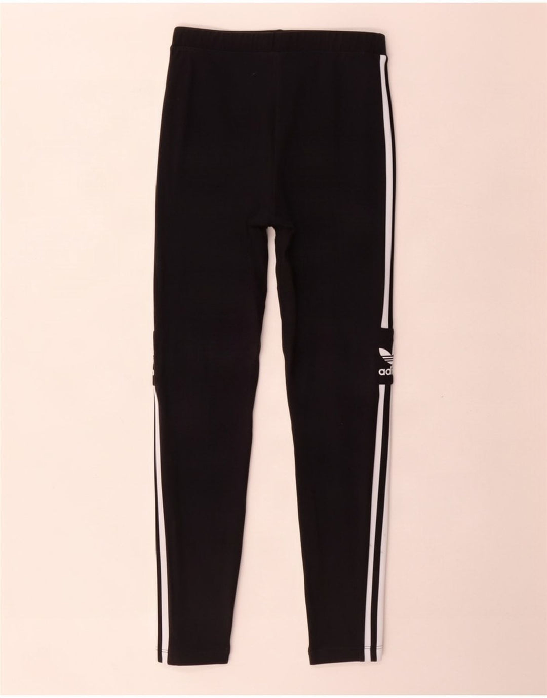 Adidas Dame Grafiske Leggings UK 12 Medium Sort Bomuld