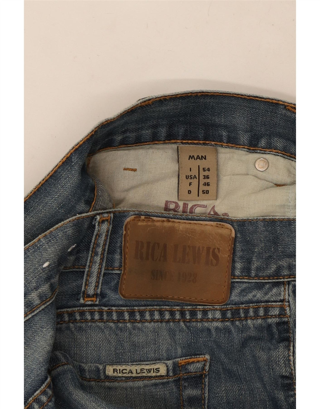 RICA LEWIS Straight jeans til mænd W36 L31 Blå