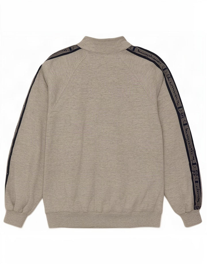 Champion Herre grafisk lynlås-sweatshirt Jumper Medium Grey Colourblock