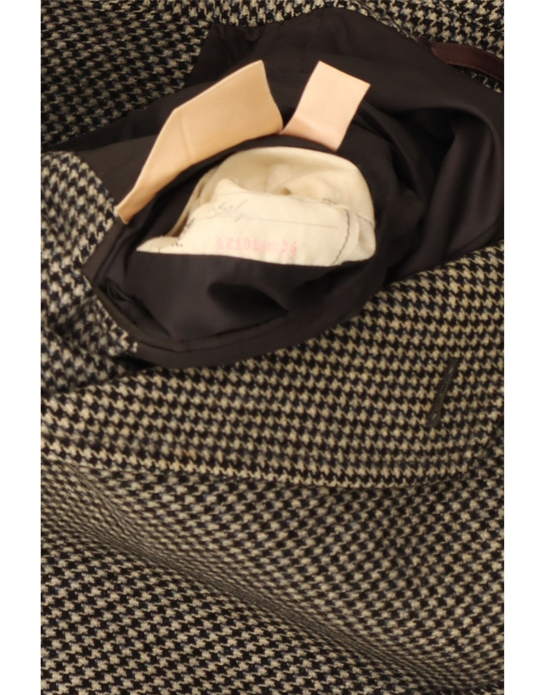 Aquascutum Overfrakke til mænd UK 36 Small Black Houndstooth Uld Classic