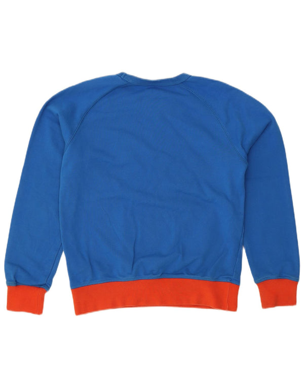 CHAMPION Graphic Sweatshirt Jumper UK 14 Medium Blue Colourblock