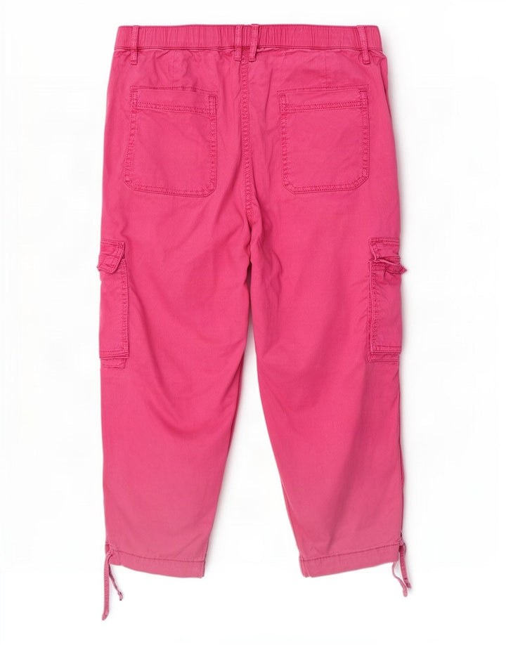 Marks & Spencer Dame Cargo Capri Bukser UK 12 Medium W30 L22 Pink