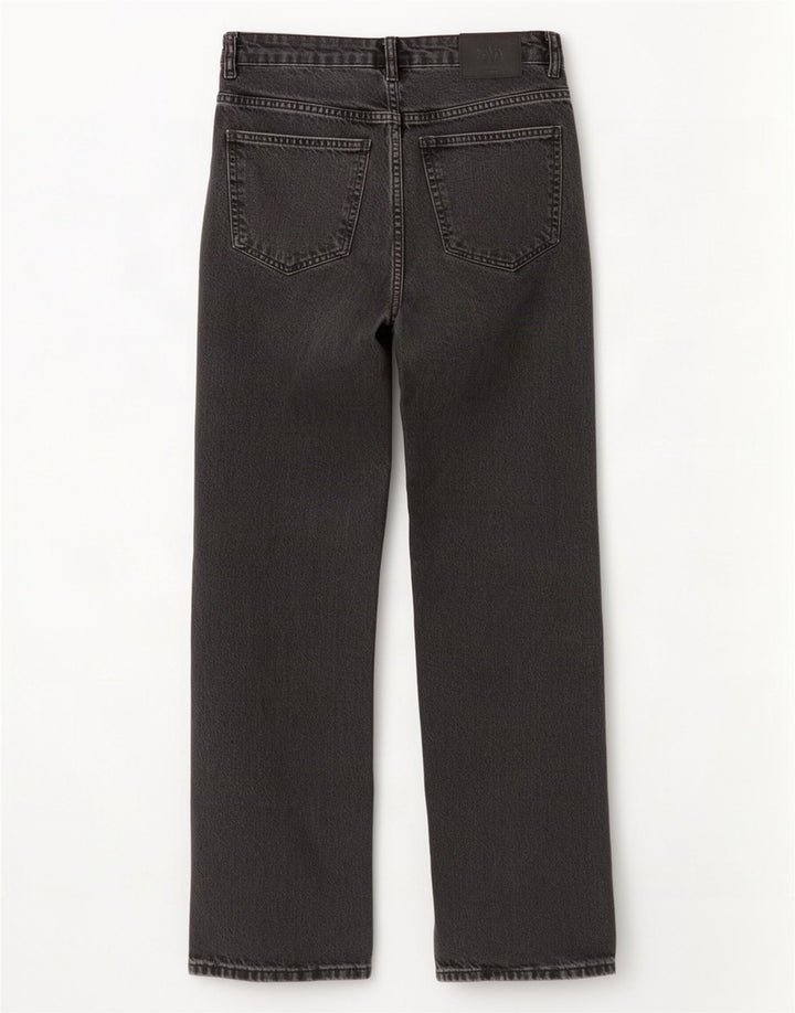 Zara Dame Straight Jeans EU 40 Medium W30 L31 Sort Bomuld