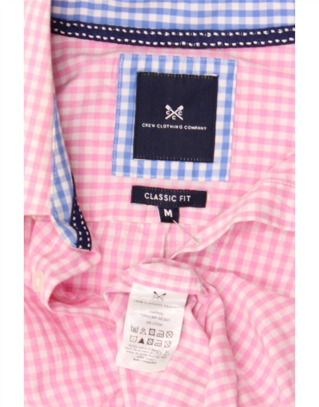 Crew Clothing Herre Classic Fit skjorte Medium Pink Gingham Cotton