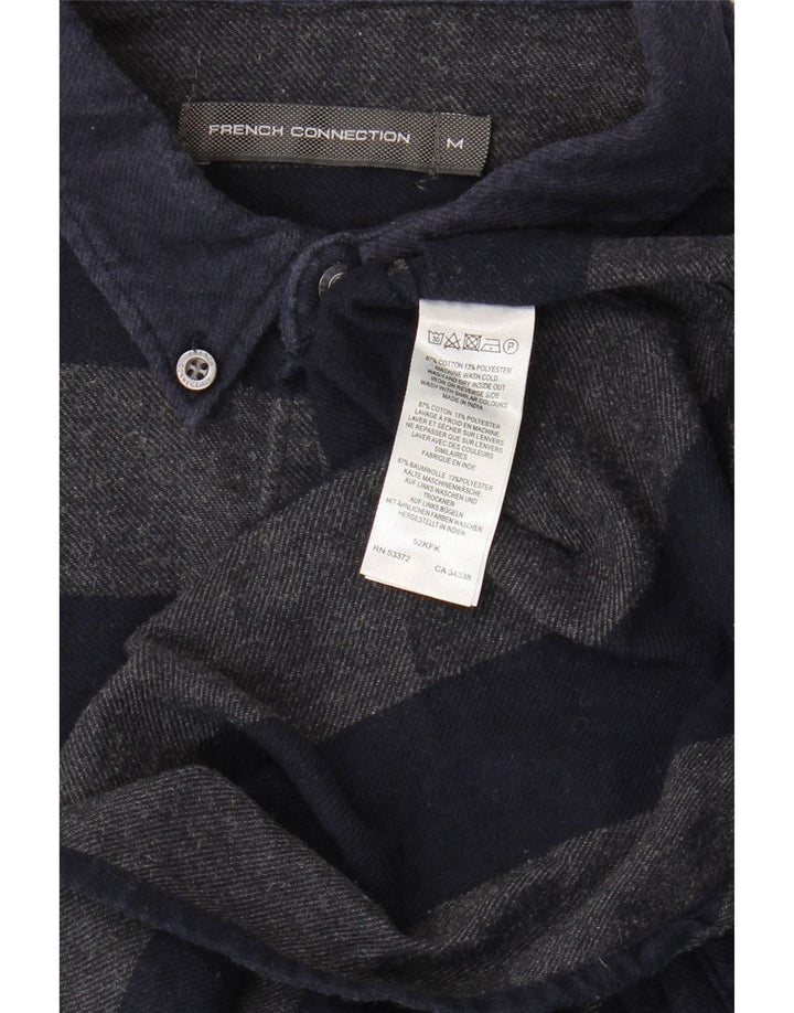 French Connection Herre flannelskjorte Medium marineblå stribet bomuld
