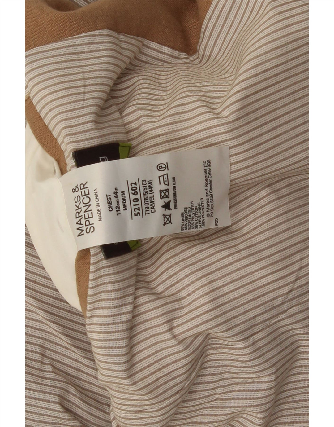 Marks & Spencer Herre 2-knaps blazerjakke UK 38 Medium Beige Linen