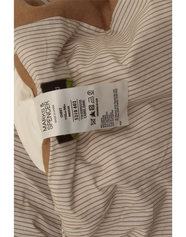 Marks & Spencer Herre 2-knaps blazerjakke UK 38 Medium Beige Linen