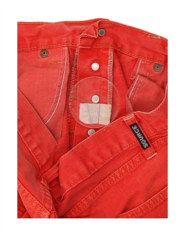 VINTAGE Womens Straight Jeans W33 L31 Red Cotton Vintage Vintage and Second-Hand Vintage from Messina Hembry 