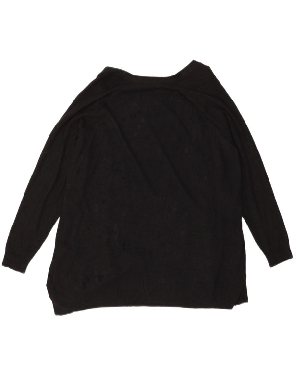 Marks & Spencer Womens Open Cardigan Sweater UK 18 XL Sort Viscose