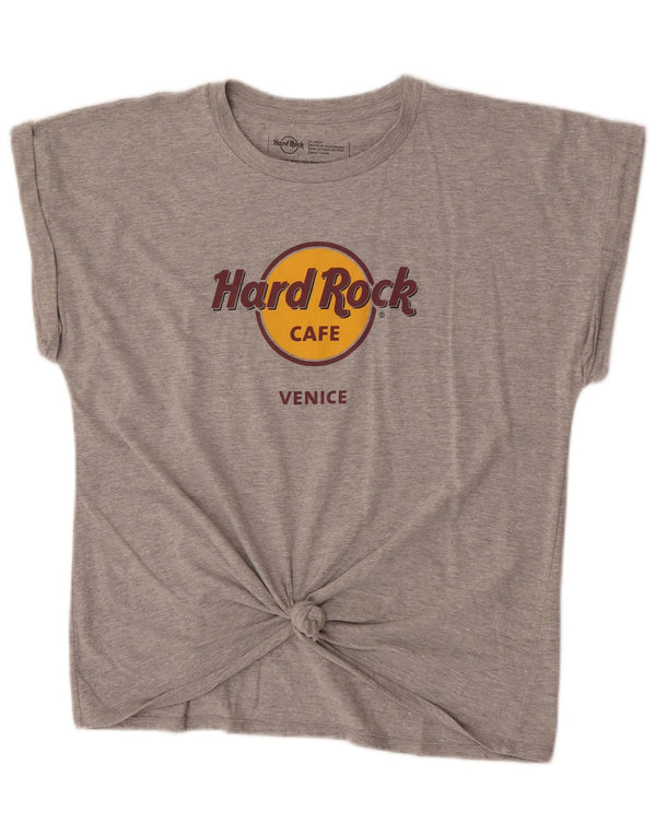 Hard Rock Cafe Kvinder Venedig Grafisk T-Shirt Top UK 18 XL Grå Flecked