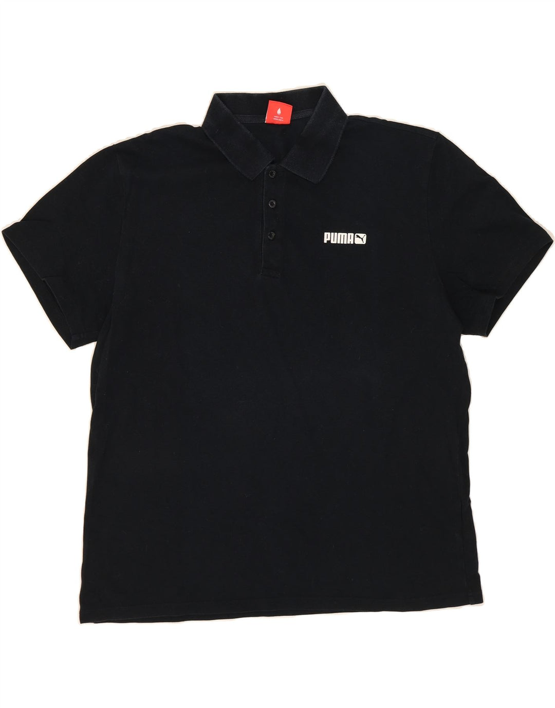 PUMA Mens Polo Shirt XL Black Cotton Vintage Puma and Second-Hand Puma from Messina Hembry 