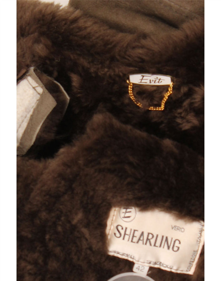 Vintage Dame Shearling Coat IT 42 Medium Grey Shearling
