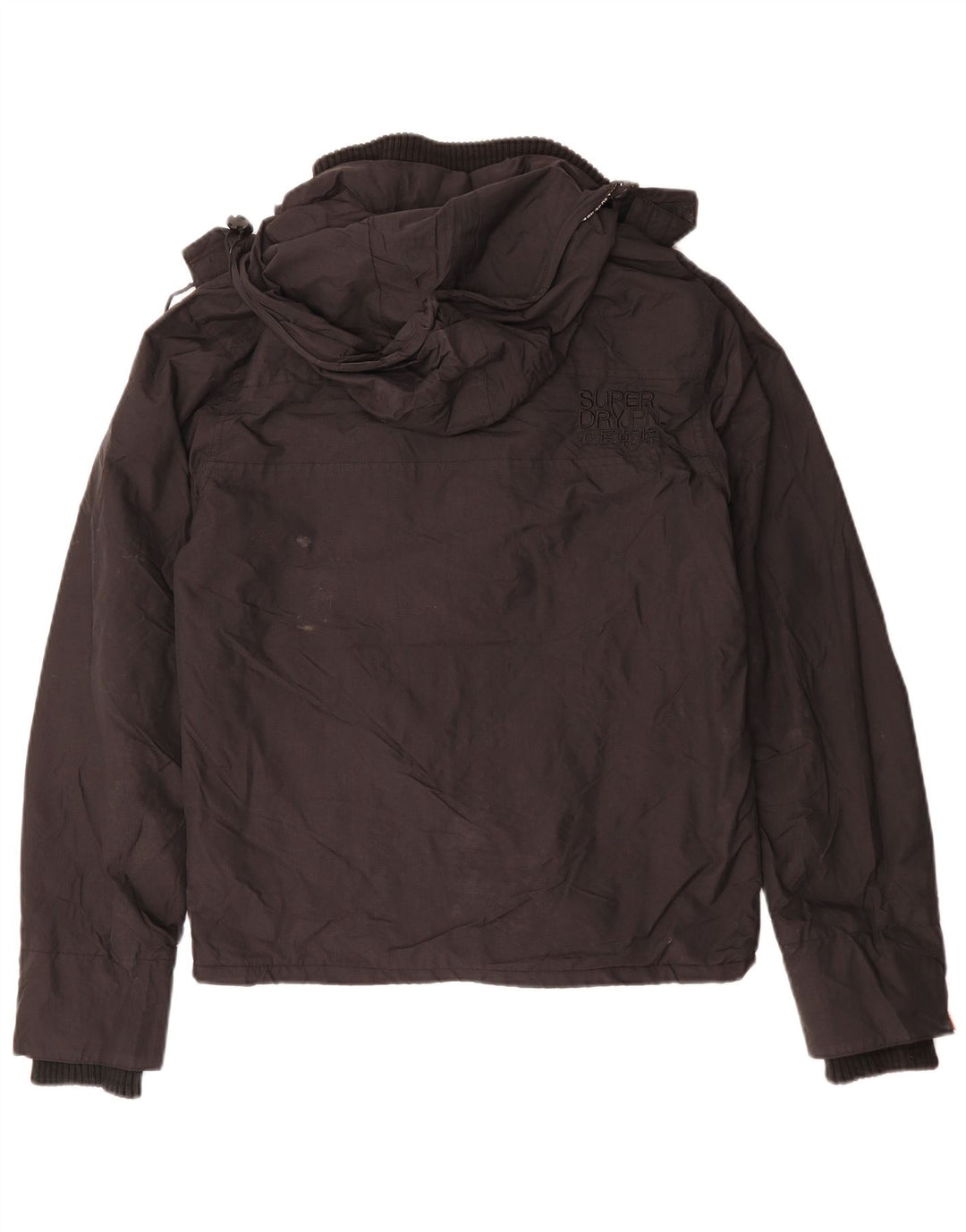SUPERDRY Windbreaker-jakke med hætte til mænd UK 38 Medium Sort Polyester
