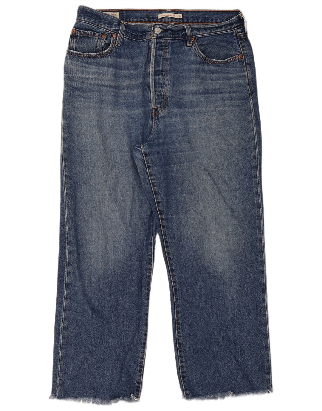 Levi's Dame Ribcage Straight Jeans W32 L29 Blå Bomuld