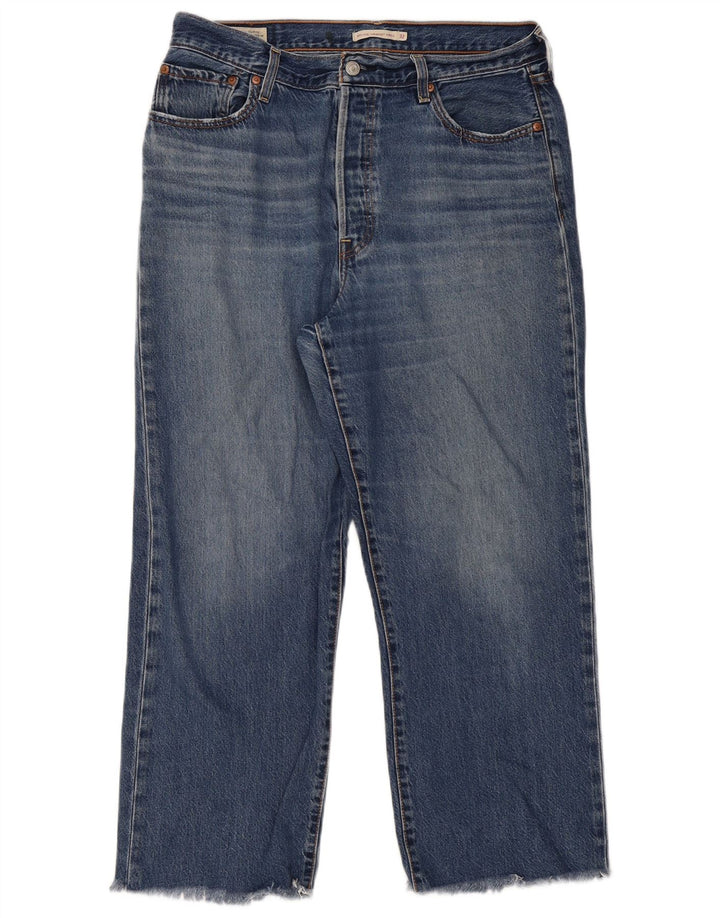 Levi's Dame Ribcage Straight Jeans W32 L29 Blå Bomuld