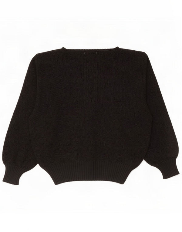 Dama Dame Oversized Boat Neck Sweater IT 46 Large Black Floral