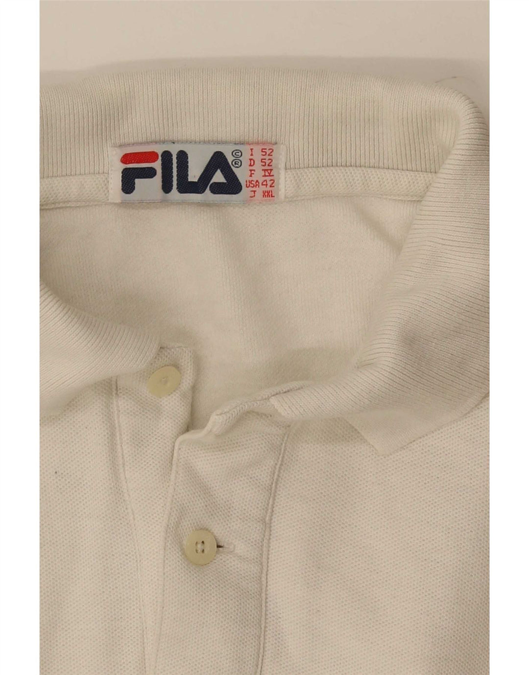 Fila Langærmet Polo Shirt til mænd US 42 Large White