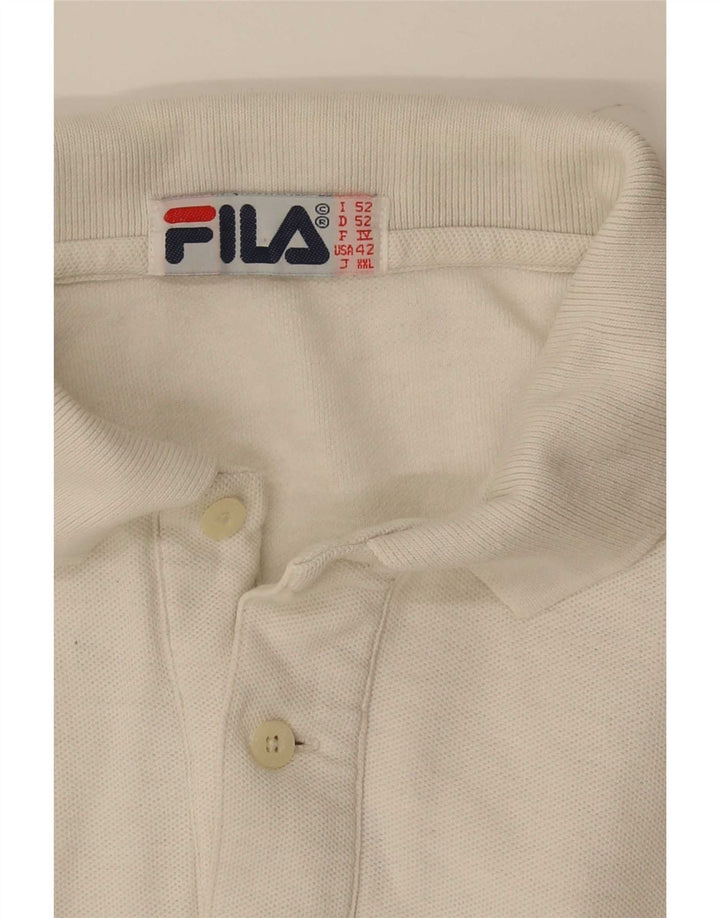 Fila Langærmet Polo Shirt til mænd US 42 Large White