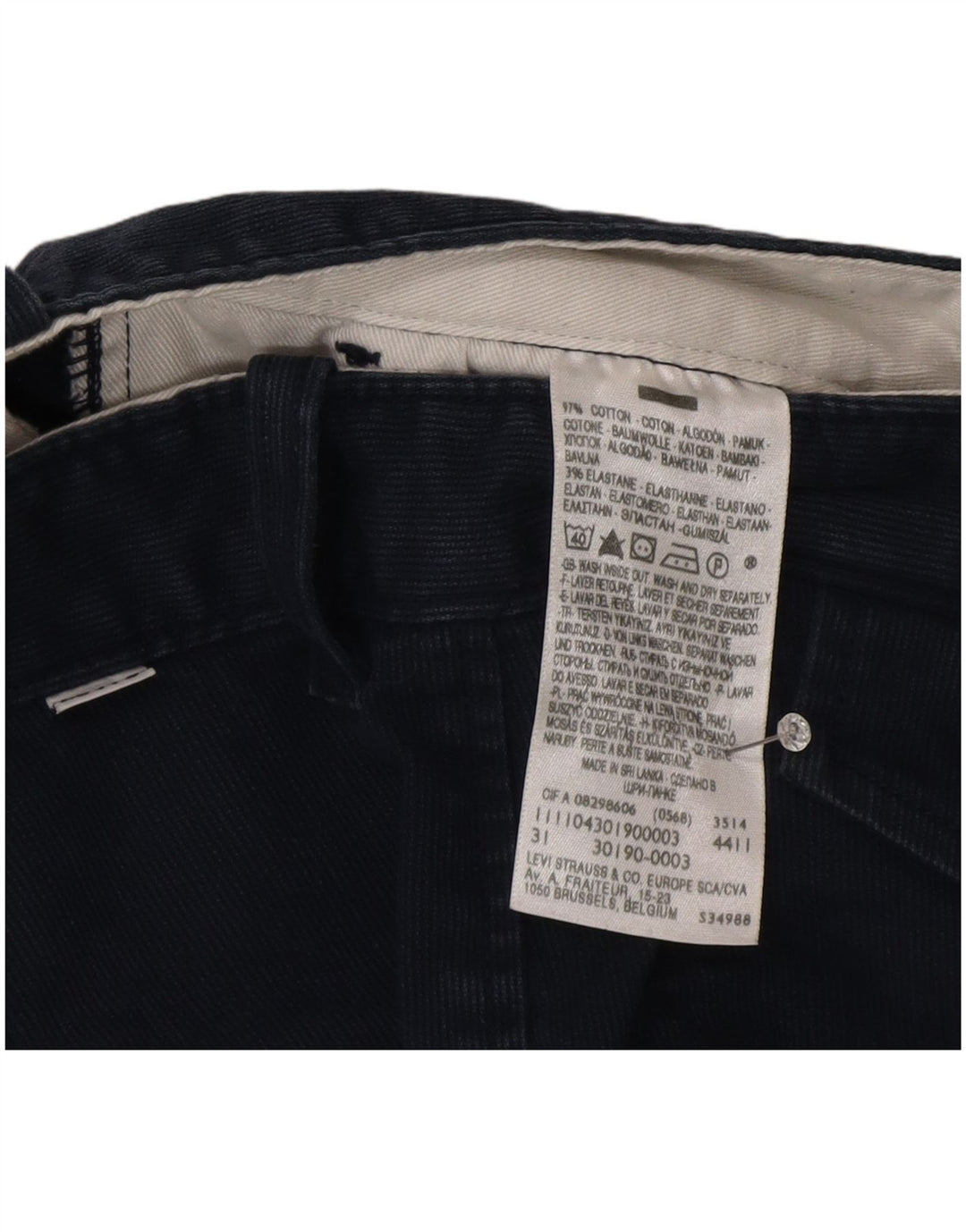 Levi's Herre fløjlshorts W31 Mellem marineblå bomuld