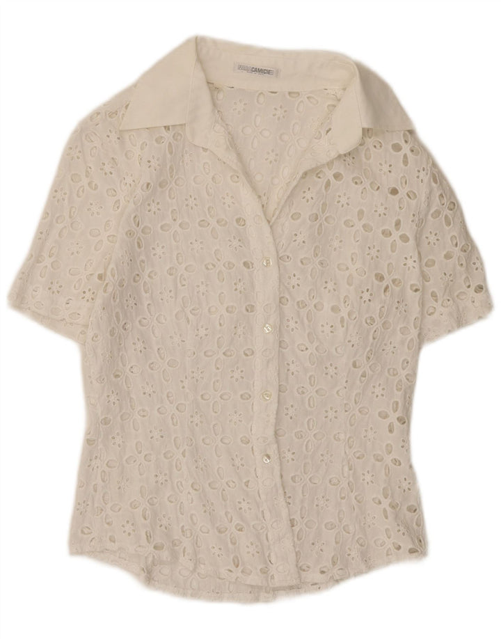Naracamicie kortærmet skjorte til kvinder UK 12 Medium White Floral