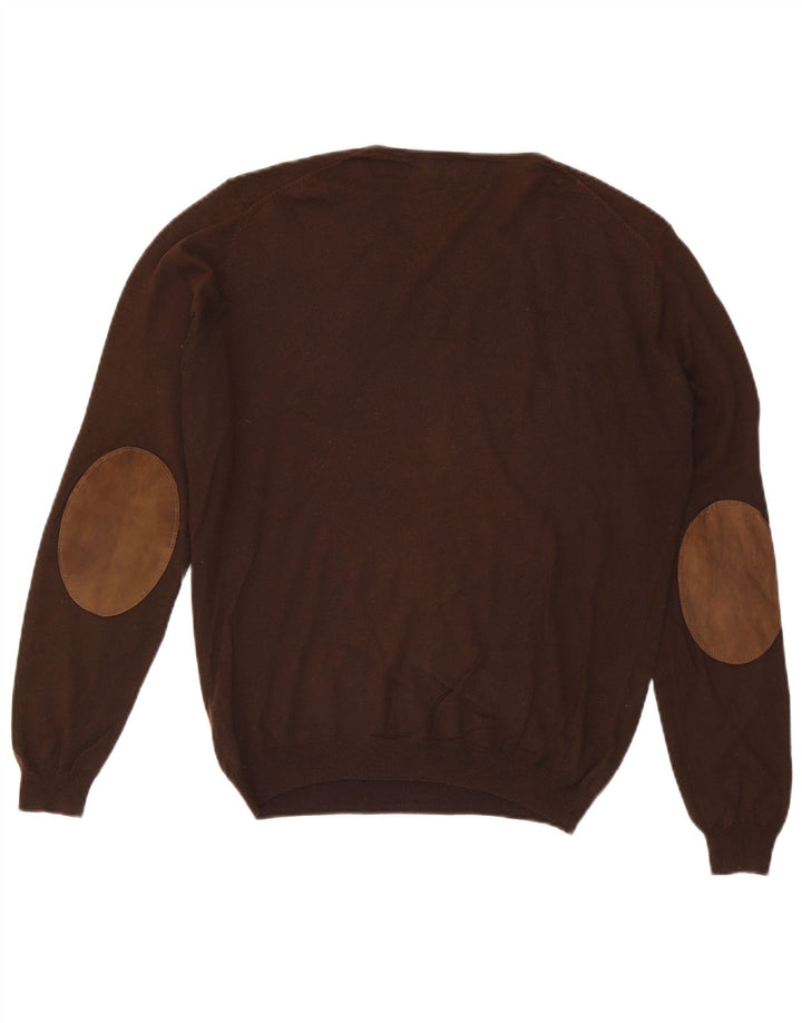 Massimo Dutti Herre V-hals sweater Medium Brun Cashmere