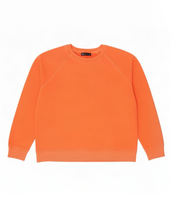 Marks & Spencer Herre Sweatshirt Jumper Stor Orange Bomuld