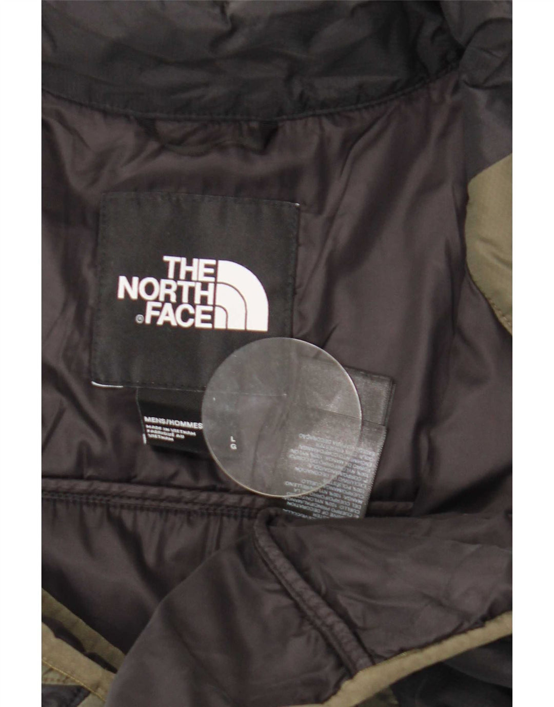 The North Face Herre polstret jakke UK 40 Large Khaki Colourblock Nylon