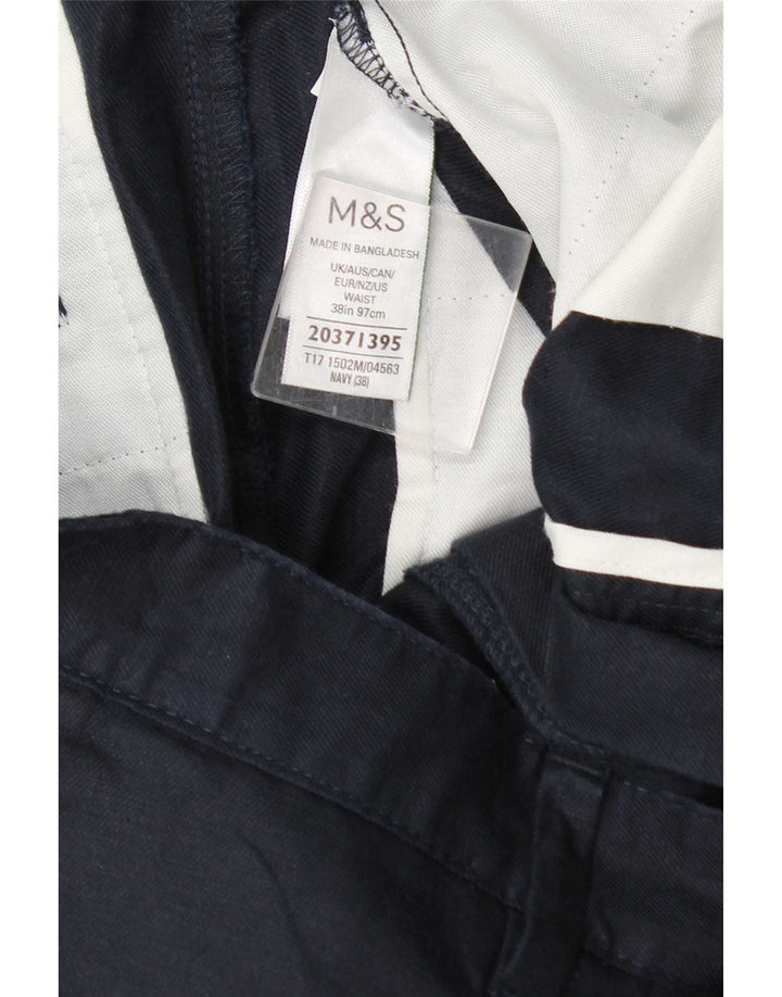 Marks & Spencer Herre Chino Shorts W38 XL Marineblå Bomuld