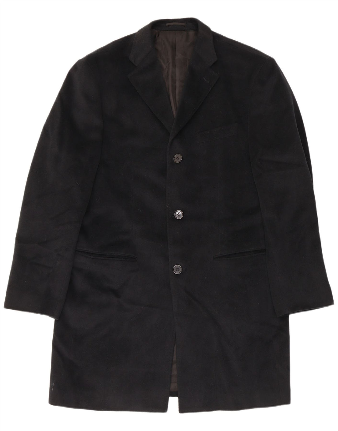 Vintage Herre Overfrakke IT 54 2XL Sort Uld