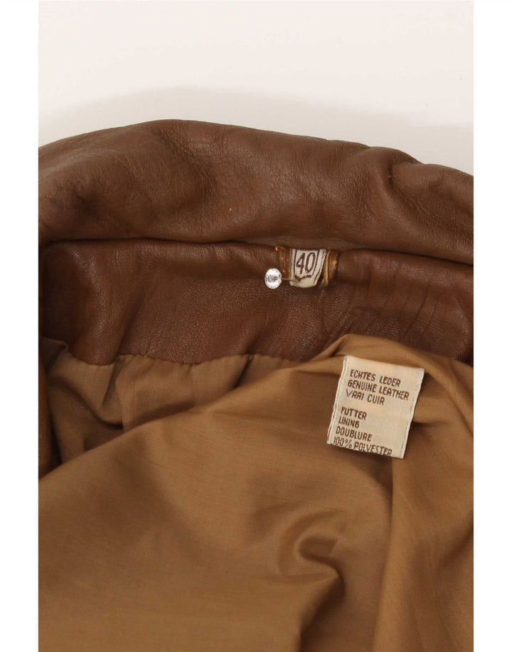 Vintage Dame Batwing Læderfrakke EU 40 Medium Brun