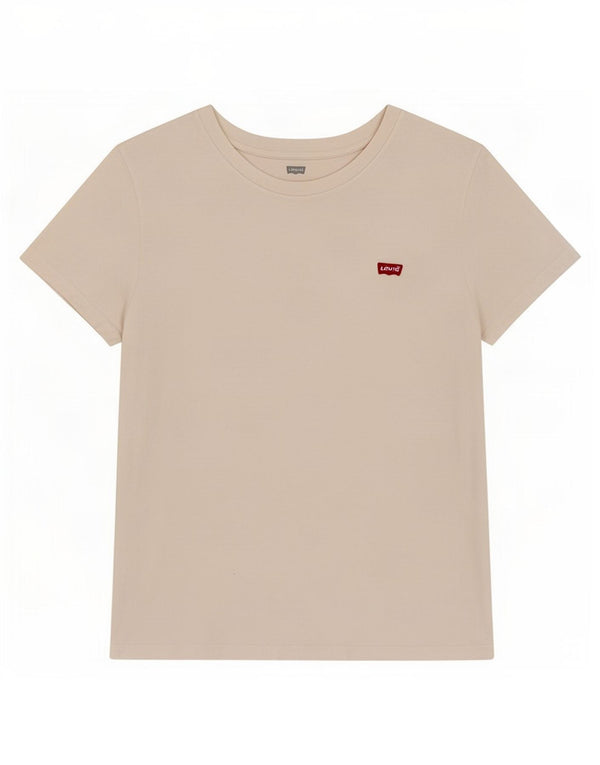 Levi's Dame T-Shirt Top UK 12 Medium Hvid Bomuld