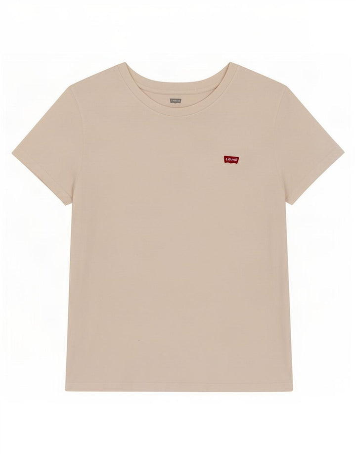 Levi's Dame T-Shirt Top UK 12 Medium Hvid Bomuld