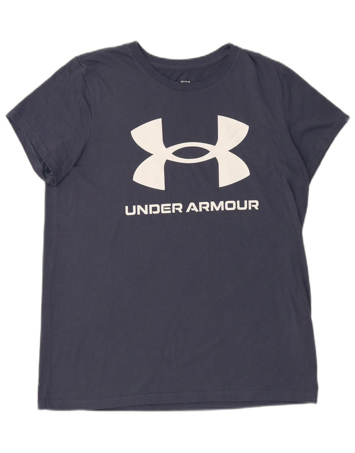 UNDER ARMOUR Herre grafisk T-shirt Top Stor marineblå bomuld