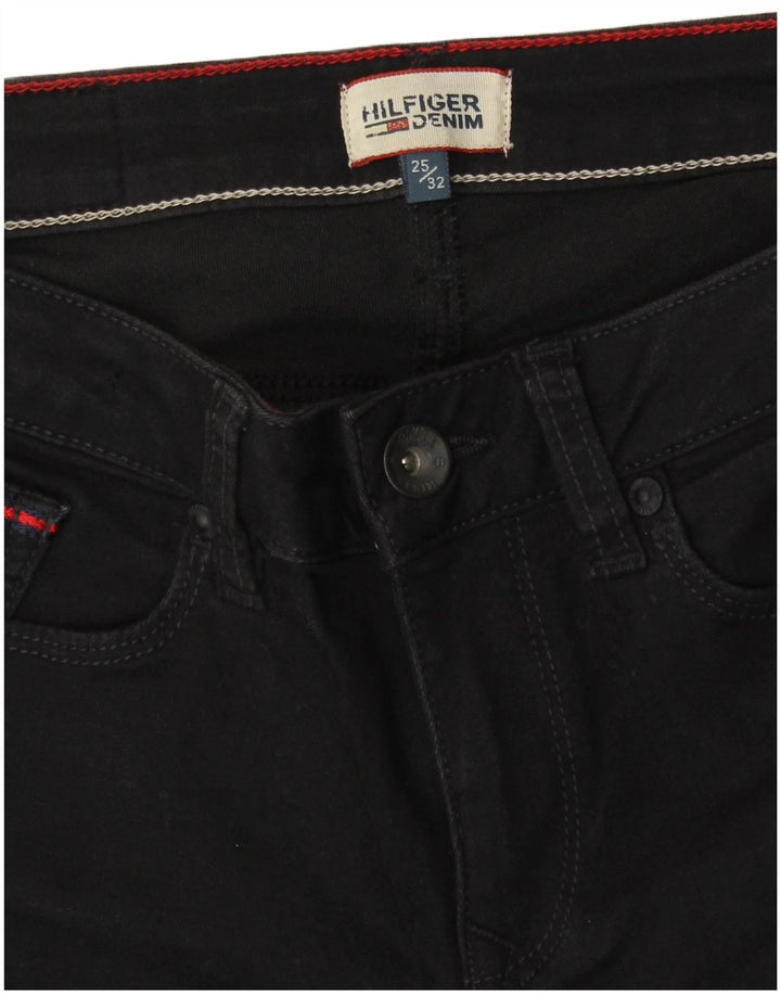 Tommy Hilfiger Dame Slim Jeans W25 L32 Sort Bomuld