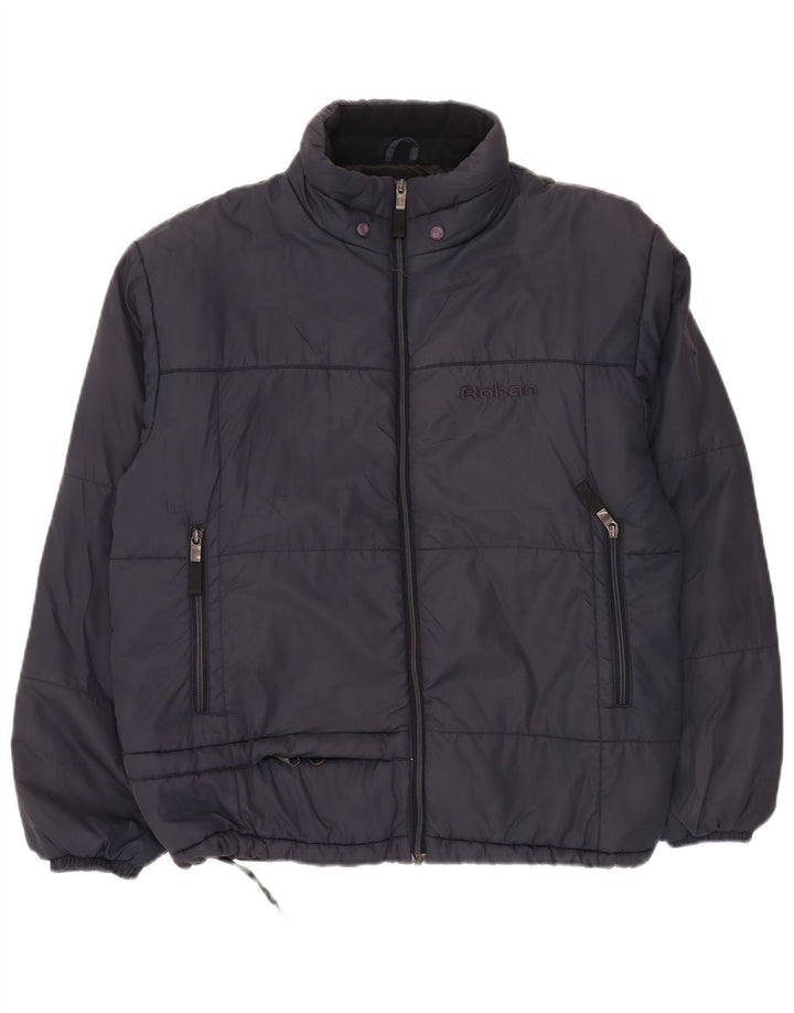 ROHAN Herre Unisex polstret jakke UK 38 Medium Navy Blue Polyamid