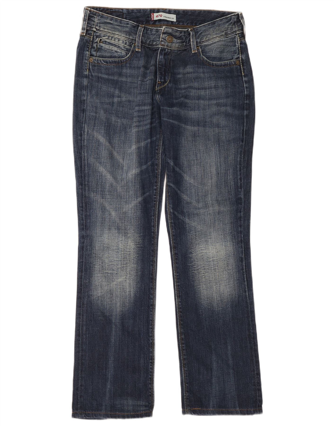 Levi's Dame 470 Straight Jeans W31 L34 Blå Bomuld