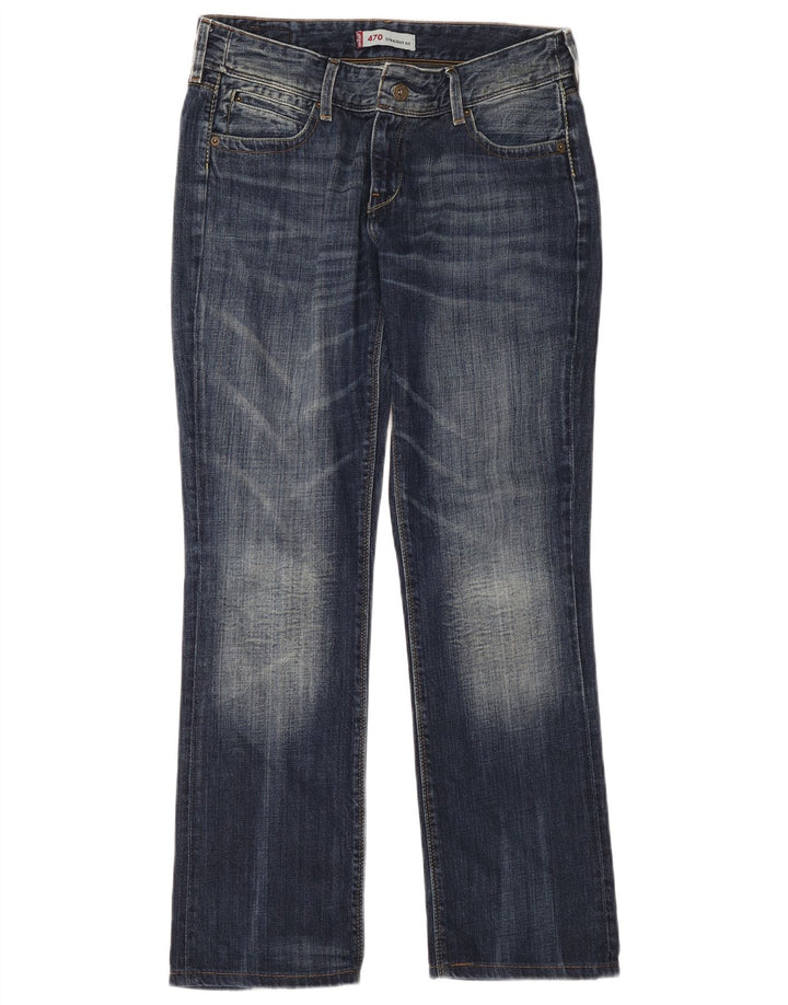 Levi's Dame 470 Straight Jeans W31 L34 Blå Bomuld