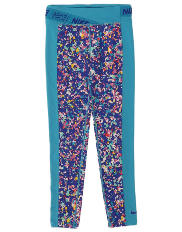 Nike piger Dri Fit grafiske leggings 12-13 år store flerfarvede slipsfarve