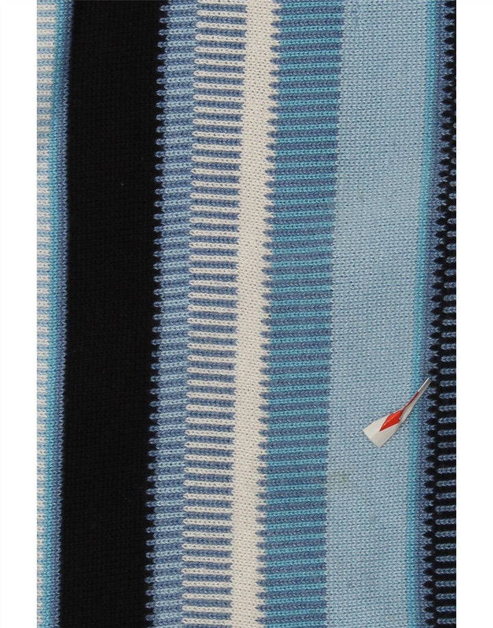 Roger Kent Herre rund hals sweater XL blå stribet polyakryl