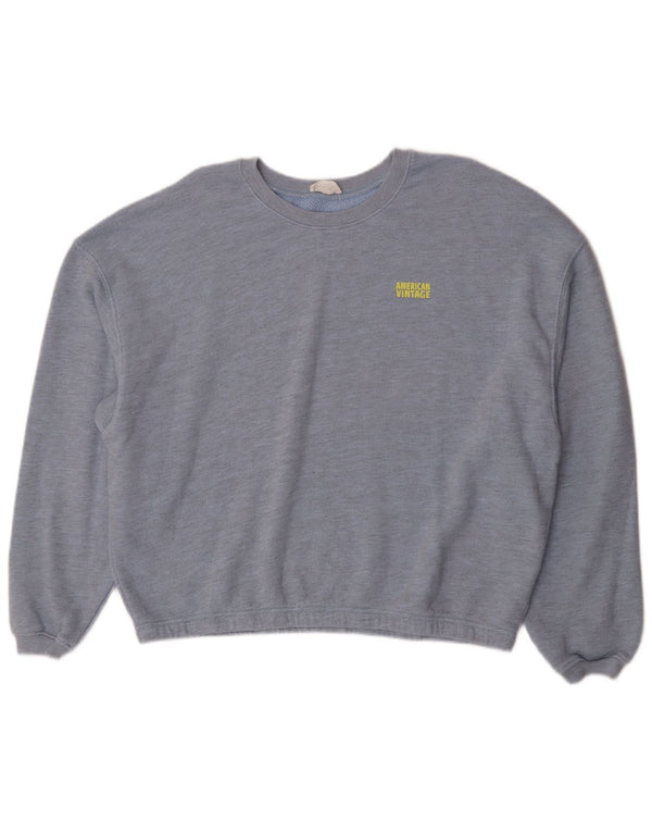 American Vintage Dame Sweatshirt Jumper UK 16 Large Blue Classic