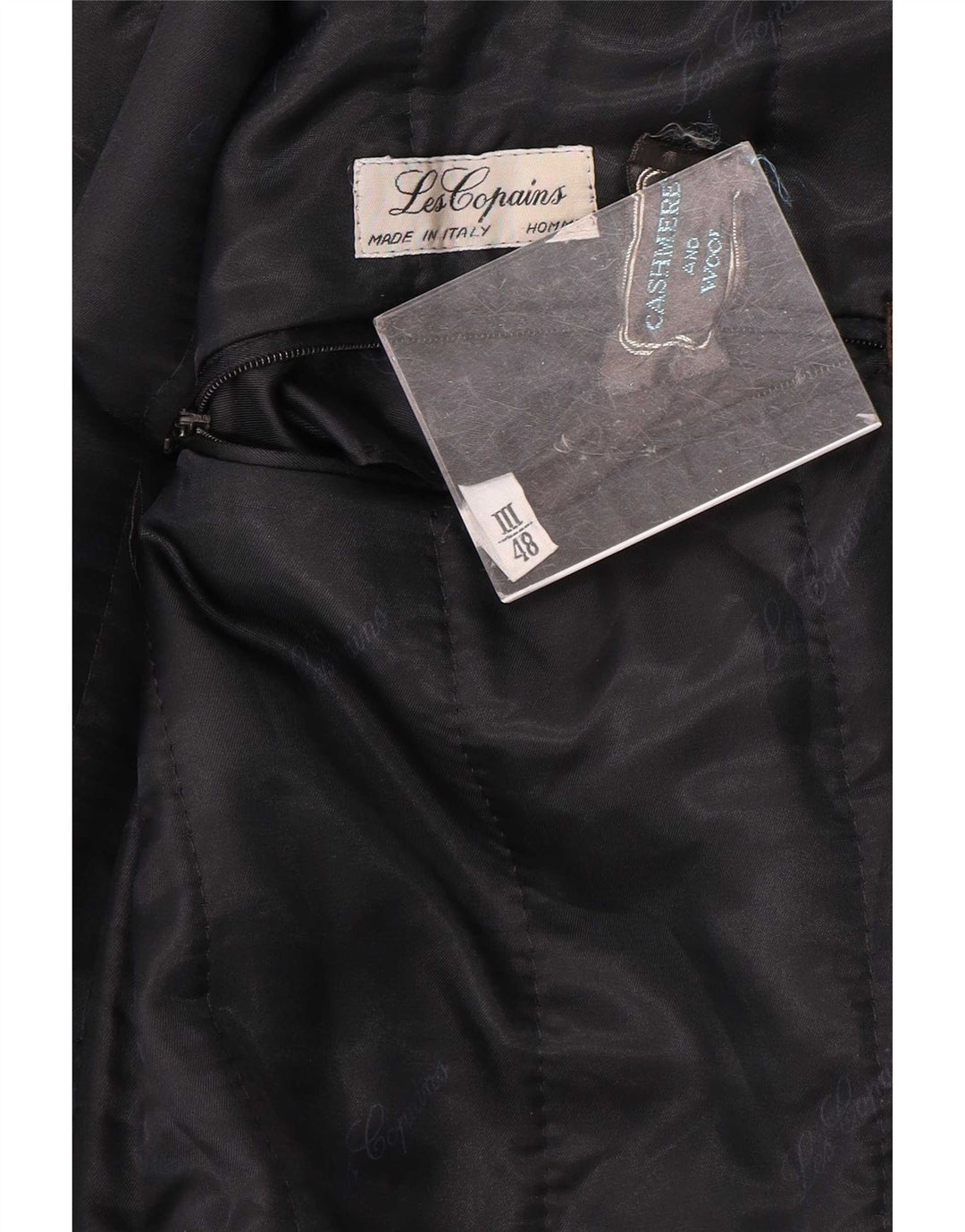 Les Copains Herre Dobbeltradet Frakke IT 48 Medium Navy Blue Cashmere