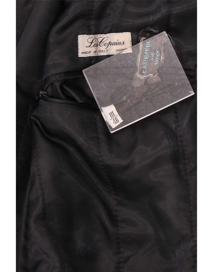 Les Copains Herre Dobbeltradet Frakke IT 48 Medium Navy Blue Cashmere