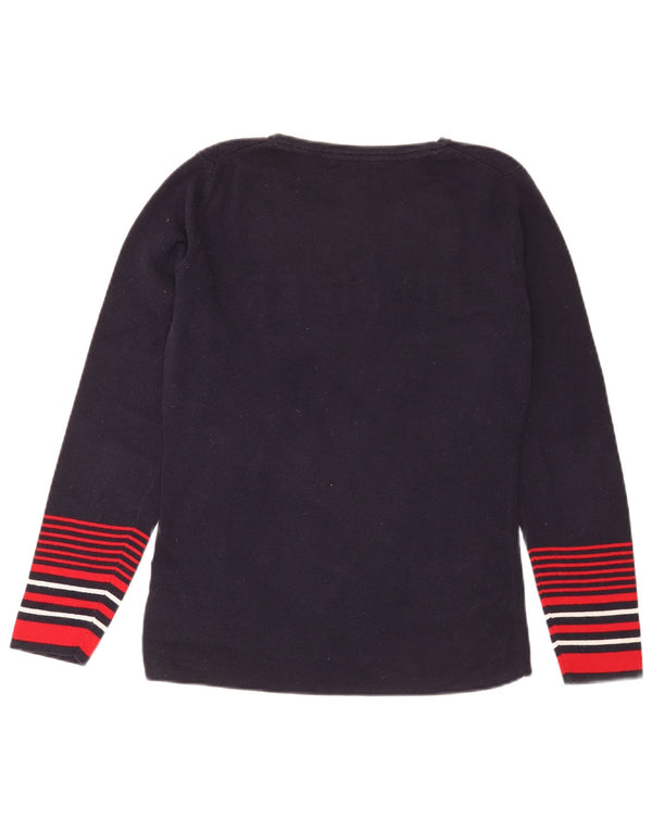 Tommy Hilfiger Dame Crew Neck Jumper Sweater UK 14 Large Navy Blue