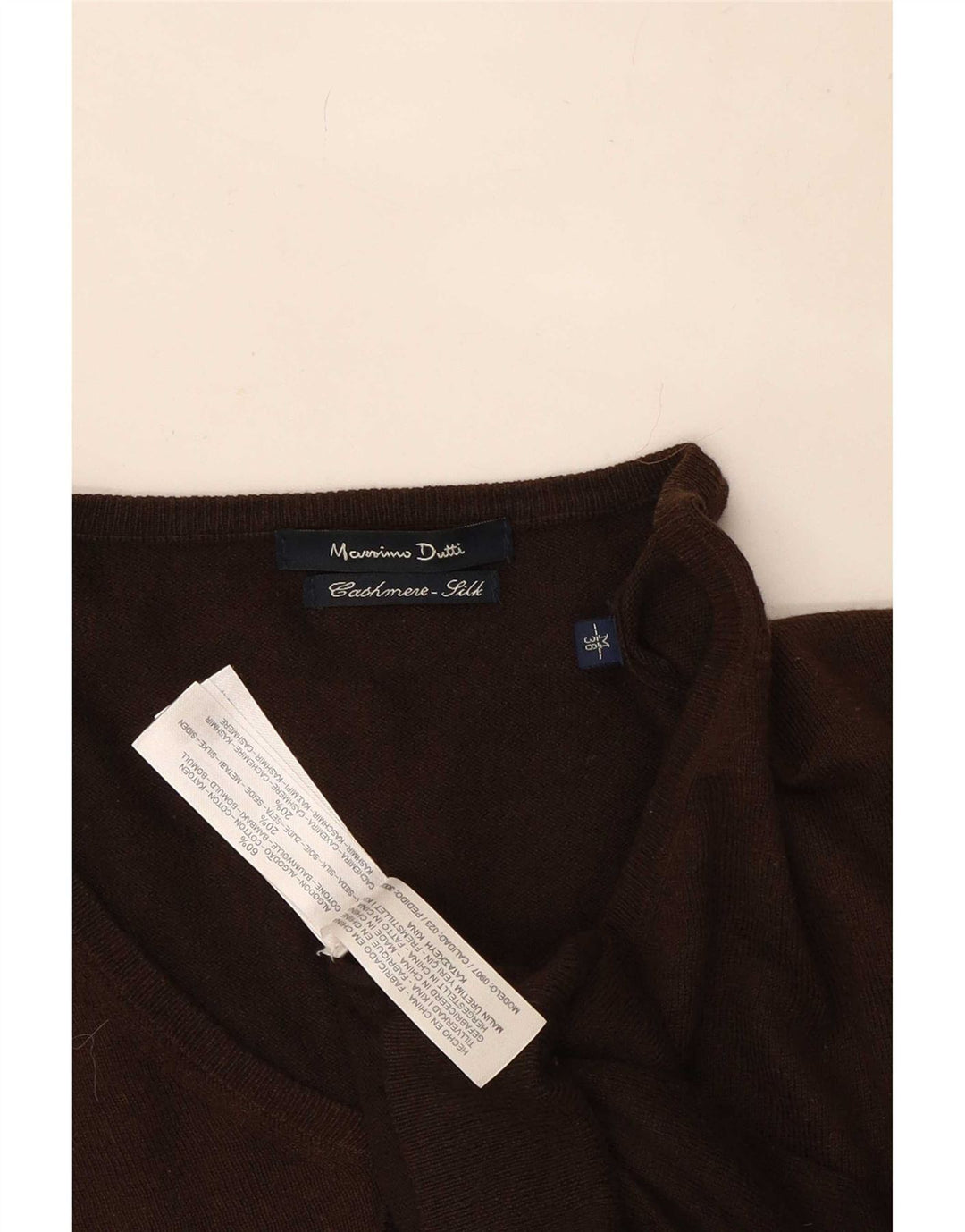 Massimo Dutti Herre V-hals sweater Medium Brun Cashmere