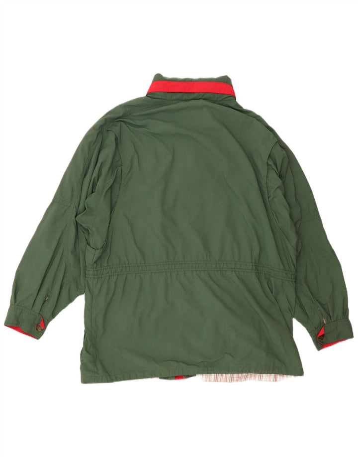 Vintage Herre Hooded Utility Jacket IT 54 2XL Grøn Tactel