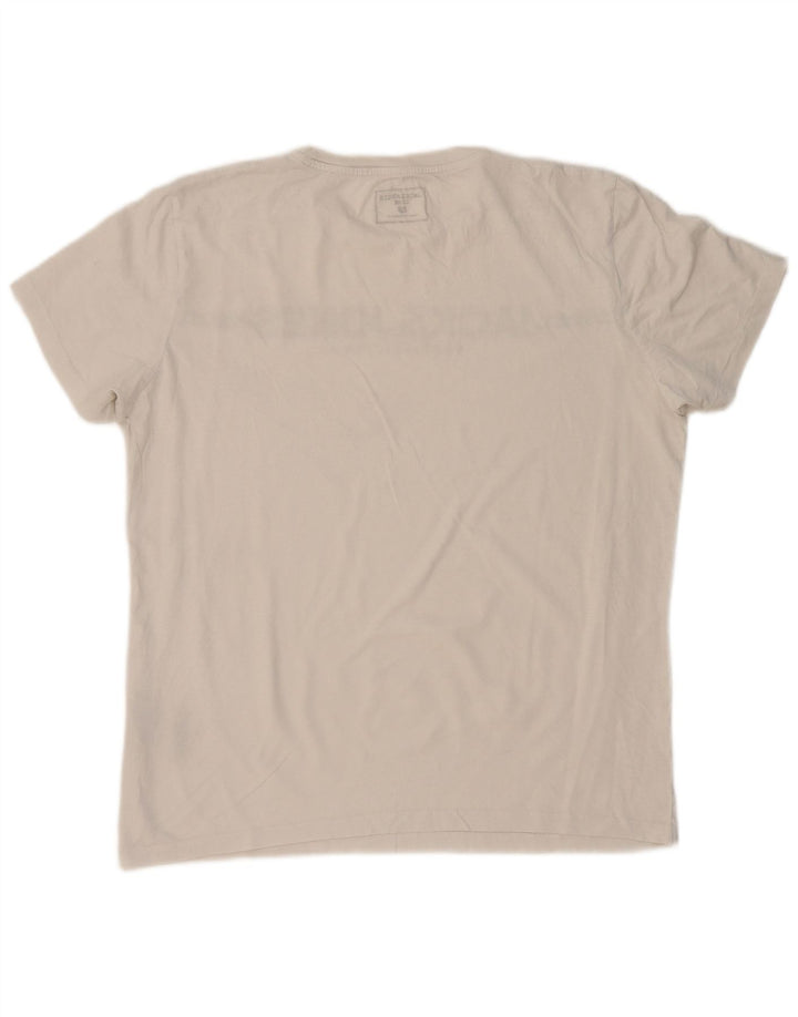JACK & JONES Herre grafisk T-shirt Top XL Hvid Bomuld