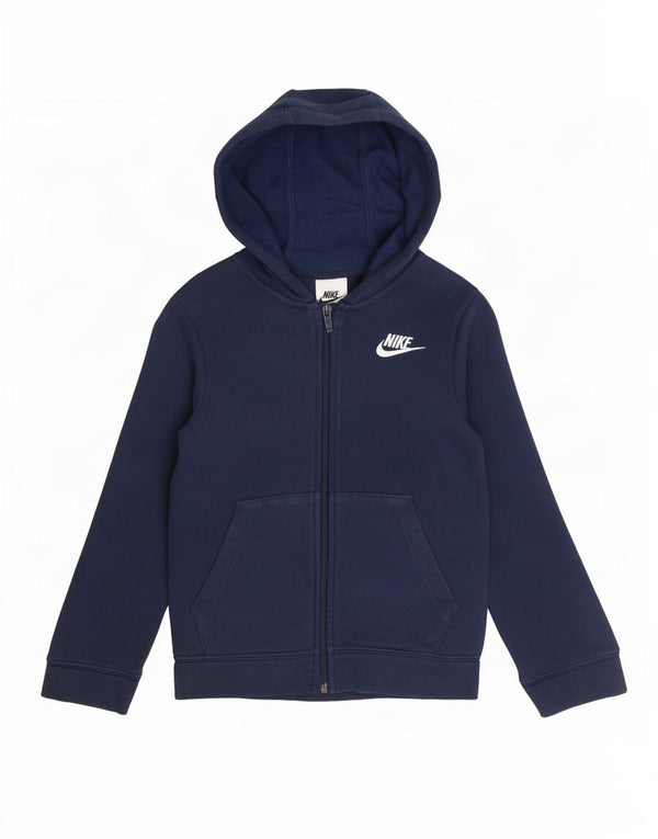 Nike hættetrøje med lynlås til drenge 6-7 år XS marineblå bomuld